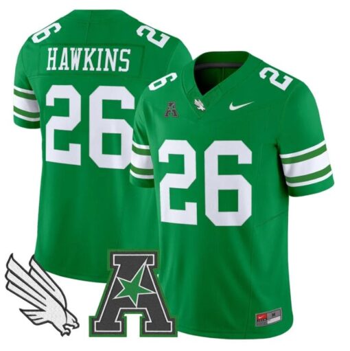 Caleb Hawkins Jersey #26 North Texas Mean Green 2025 Vapor Stitched Green