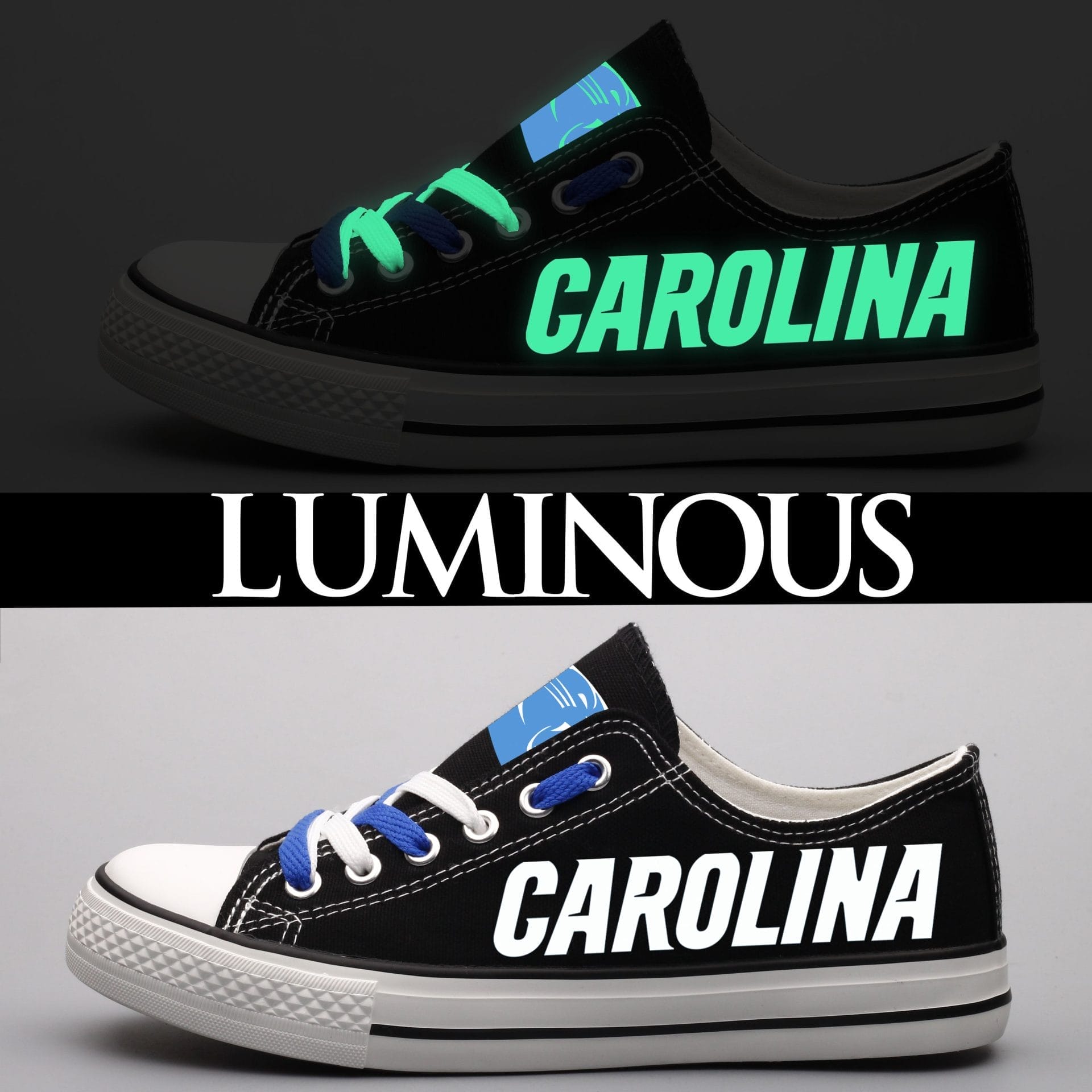 Carolina Panthers Low Top Canvas Sport Sneakers Shoes For Men Women Fans - Image 3