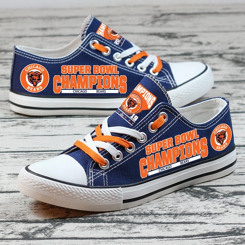 Chicago Bears  Low Top Canvas Sport Sneakers Shoes For Men Women Fans - Image 4