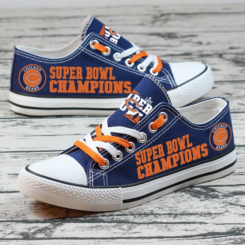 Chicago Bears  Low Top Canvas Sport Sneakers Shoes For Men Women Fans - Image 2