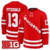 Christian Fitzgerald Jersey 13 Wisconsin Badgers 2025 26 Premium Stitched Red 6a8f57a0 b10c 4e1b a84a 269138f9f7ae