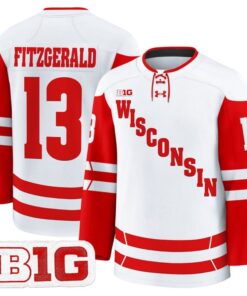 Alternative view of Christian Fitzgerald Jersey #13 Wisconsin Badgers 2025-26 Premium Stitched