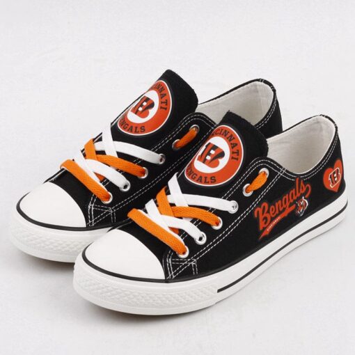 Cincinnati Bengals Low Top Canvas Sport Sneakers Shoes For Men Women Fans