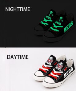 Cincinnati Reds Limited Print MLB Students Low Top Canvas Shoes Sport Sneakers