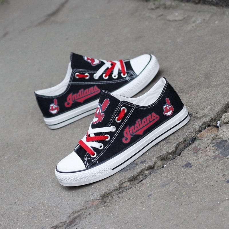 Cleveland Indians Limited Print Low Top Canvas Shoes Sport Sneakers For Men Women Fans - Image 3