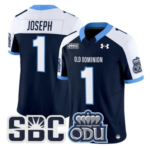 Colton Joseph Jersey #1 Old Dominion Monarchs 2025 Vapor Stitched Navy Alter