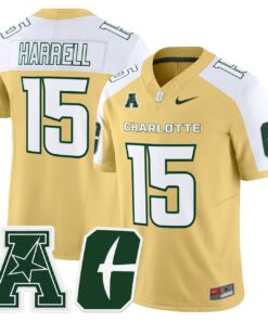 Conner Harrell Jersey 15 Charlotte 49ers 2025 Vapor Limited Stitched Gold Alter 9a5f8441 7e85 4f54 aac2 c360d15dd454