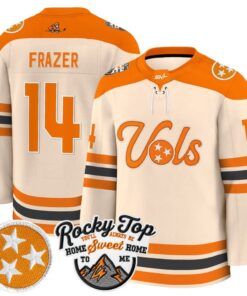 Connor Frazer Jersey 14 Tennessee Volunteers 2025 26 Premium Stitched Cream
