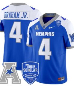Cortez Braham Jr Jersey #4 Memphis Tigers 2025 Vapor Limited Stitched Royal Alter