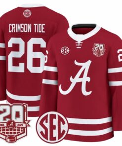 Alternative view of Crimson Tide Jersey #26  Alabama Crimson Tide 2025-26 Premium 20th Anniversary Patch Stitched