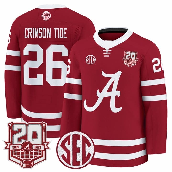 Crimson Tide Jersey #26 Alabama Crimson Tide 2025-26 Premium 20th Anniversary Patch Stitched - Image 2