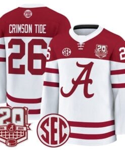 Crimson Tide Jersey 26 Alabama Crimson 2025 26 20th Patch Stitched White a1e50767 c928 475c aec0 8dac02f06691