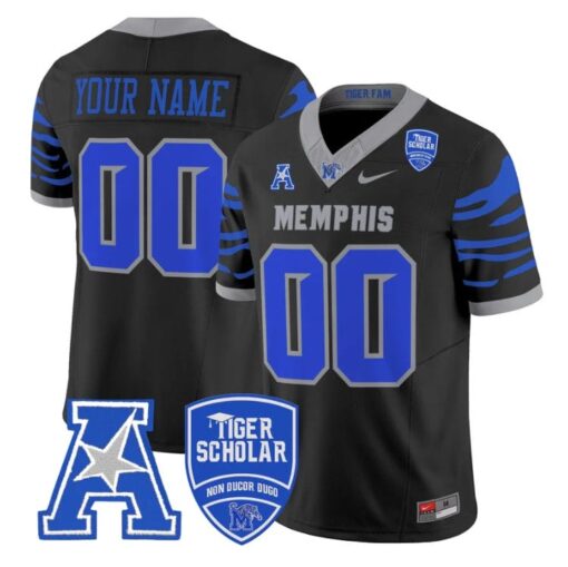 Custom Memphis Tigers Jersey Name, Number 2025 Vapor Limited Stitched Black