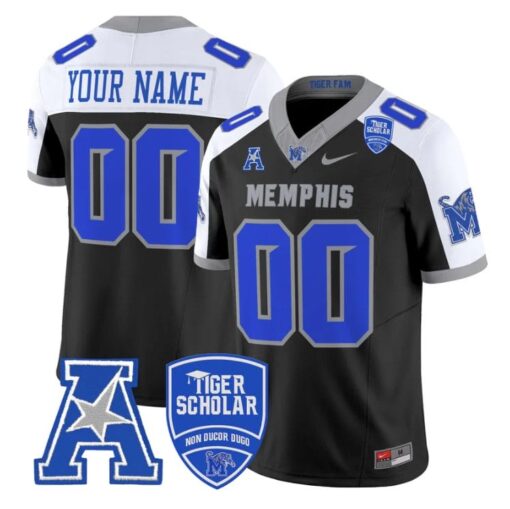 Custom Memphis Tigers Jersey Name, Number 2025 Vapor Limited Stitched Black Alter