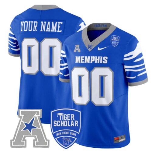 Custom Memphis Tigers Jersey Name, Number 2025 Vapor Limited Stitched Royal