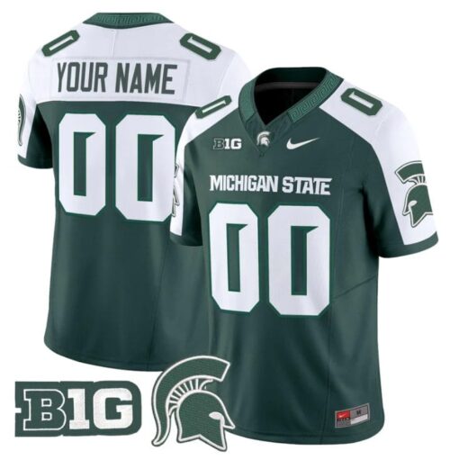 Custom Michigan State Spartans Jersey 2025 Vapor Limited Stitched Green Alter