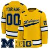 CustomMichiganWolverinesJerseyName Number2025 26PremiumStitchedMaize