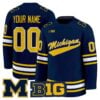CustomMichiganWolverinesJerseyName Number2025 26PremiumStitchedNavy