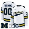 CustomMichiganWolverinesJerseyName Number2025 26PremiumStitchedWhite