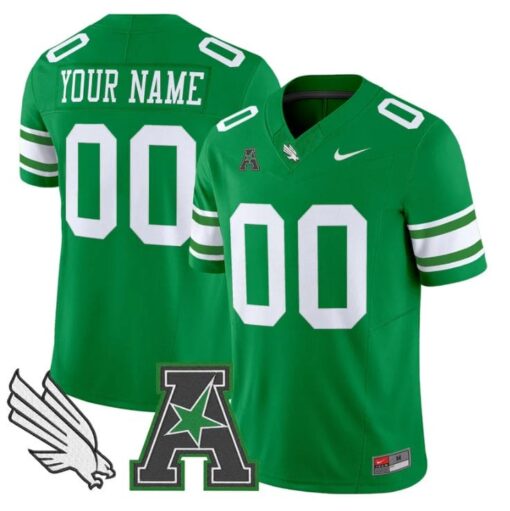 Custom North Texas Mean Green Jersey 2025 Vapor Limited Stitched Green