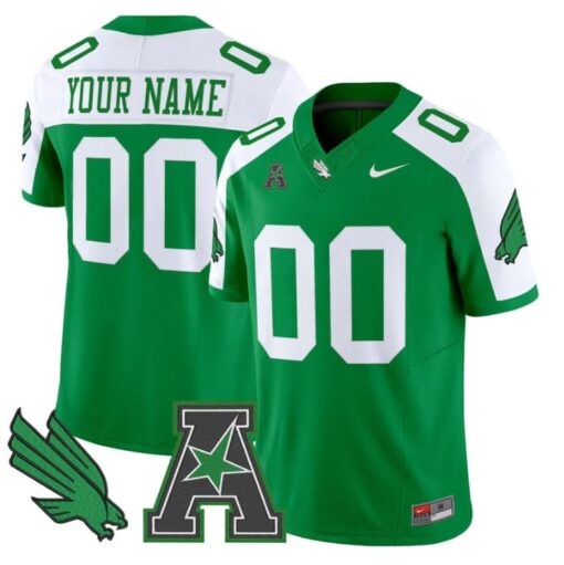 Custom North Texas Mean Green Jersey 2025 Vapor Limited Stitched Green Alter