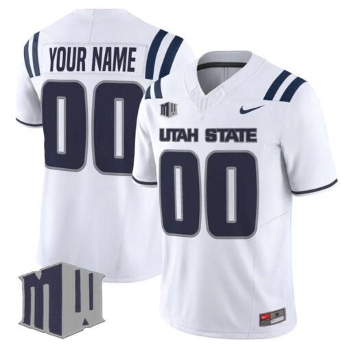 Custom Utah State Aggies Jersey Name, Number 2025 Vapor Limited Stitched White