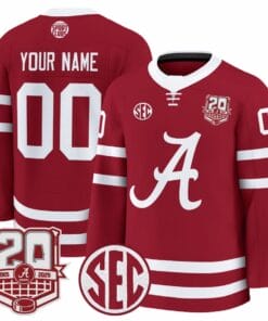 Custom Alabama Crimson Jersey 2025 26 20th Anniversary Patch Stitched Crimson d6adc12f f896 4b8d 83a5 efe33cc0cfa6