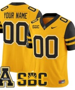 Custom App State Mountaineers Jersey 2025 Vapor Limited Stitched Gold