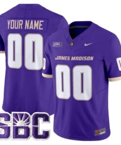 Custom James Madison Dukes Jersey Name Number 2025 Vapor Stitched Purple