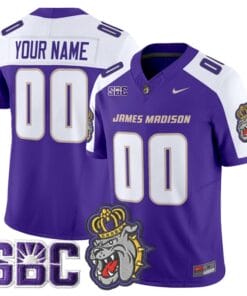 Custom James Madison Dukes Jersey Name Number 2025 Vapor Stitched Purple Alter