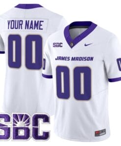 Custom James Madison Dukes Jersey Name Number 2025 Vapor Stitched White