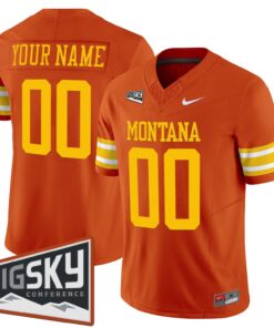 Custom Montana Grizzlies Jersey Name Number 1995 Throwback Stitched Orange