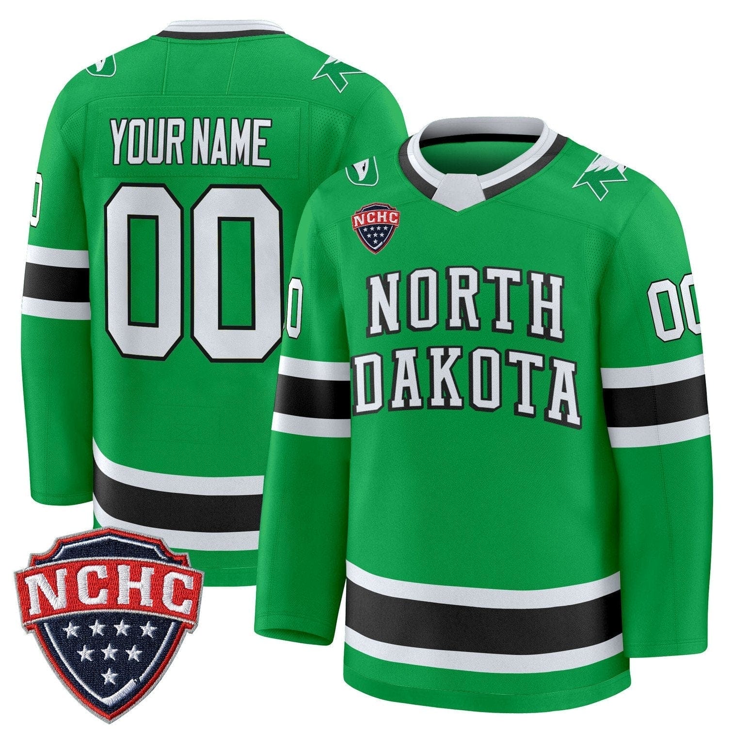 Custom North Dakota Fighting Hawks Jersey 2025-26 Premium Stitched - Image 3