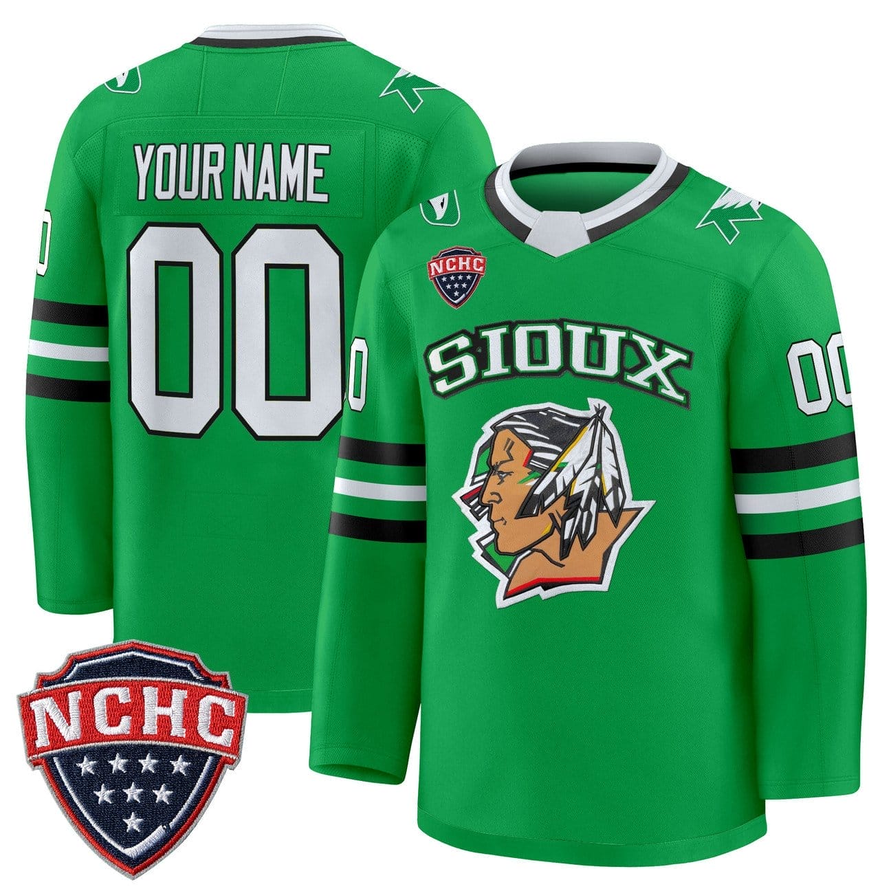 Custom North Dakota Fighting Hawks Jersey 2025-26 Premium Stitched - Image 2