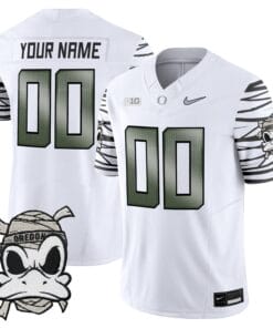 Custom Oregon Ducks 2025 Jersey Mummy Duck Vapor Limited Stitched White Limited