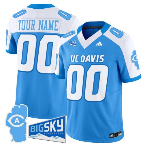 Custom UC Davis Aggies Jersey 2025 Lake Tahoe Patch Stitched - Image 2