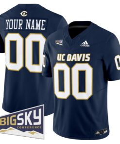 Custom UC Davis Aggies Jersey 2025 Lake Tahoe Patch Stitched Navy
