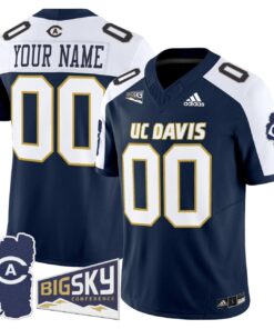 Custom UC Davis Aggies Jersey 2025 Lake Tahoe Patch Stitched Navy Alter