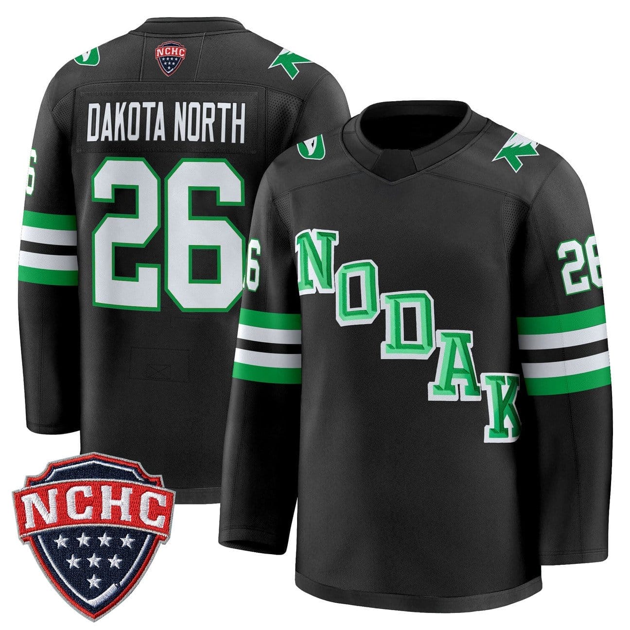 Dakota North Jersey #26 North Dakota Fighting Hawks 2025-26 Stitched