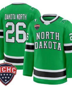 Dakota North Jersey 26 North Dakota Fighting Hawks 2025 26 Stitched Green