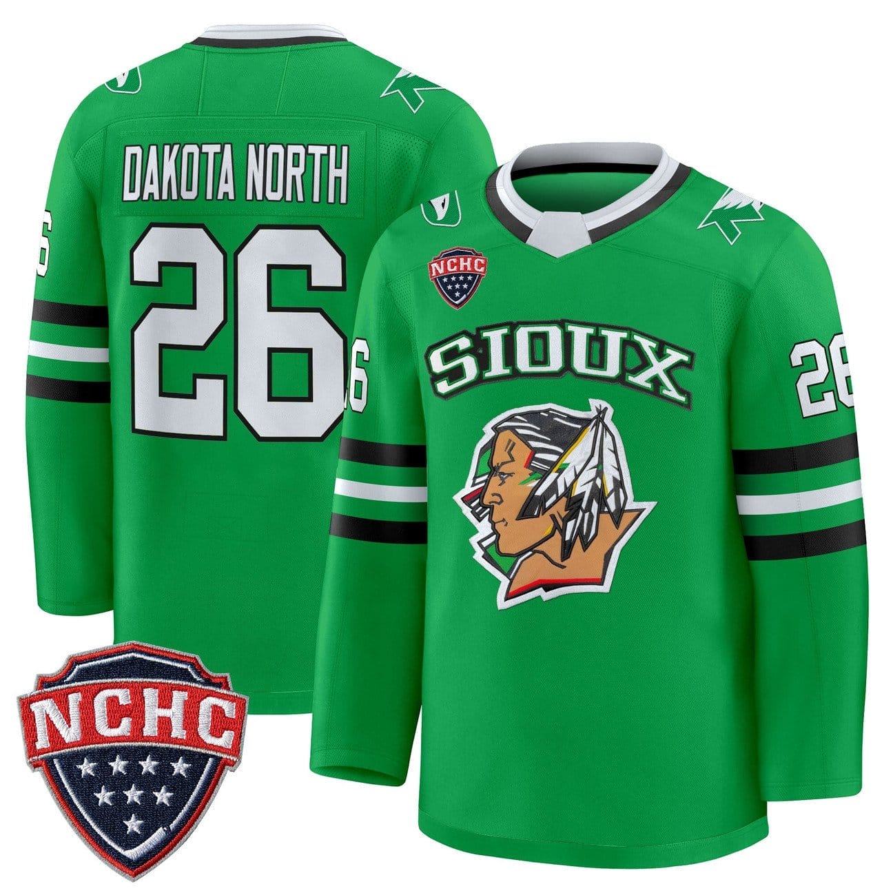 Dakota North Jersey #26 North Dakota Fighting Hawks 2025-26 Stitched - Image 4