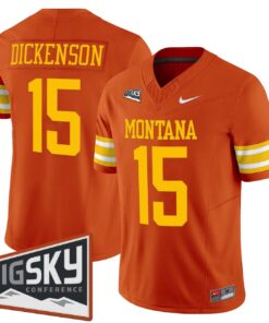 Alternative view of Dave Dickenson Jersey #15 Montana Grizzlies 1995 Throwback Vapor Stitched