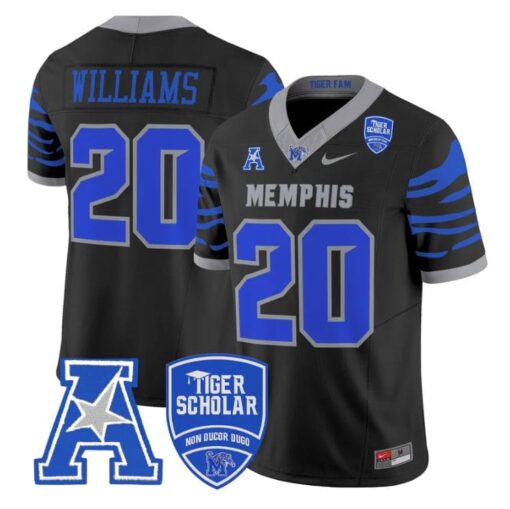 DeAngelo Williams Jersey #20 Memphis Tigers 2025 Vapor Limited Stitched Black