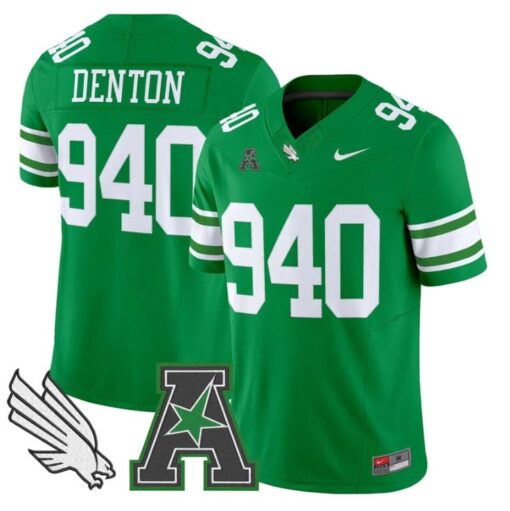 Denton Jersey #940 North Texas Mean Green 2025 Vapor Limited Stitched Green