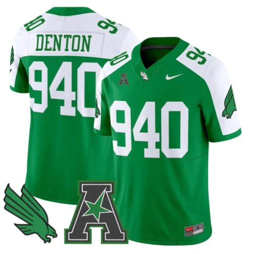 Denton Jersey #940 North Texas Mean Green 2025 Vapor Limited Stitched Green Alter