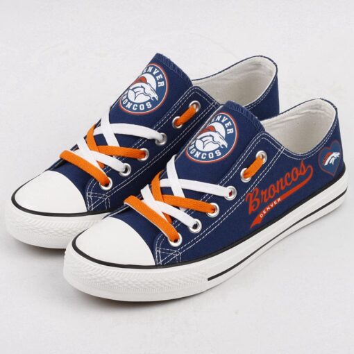 Denver Broncos Low Top Canvas Sport Sneakers Shoes For Men Women Fans - Image 2