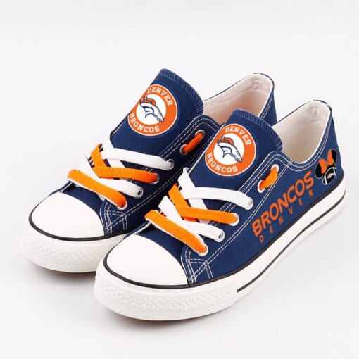 Denver Broncos Low Top Canvas Sport Sneakers Shoes For Men Women Fans - Image 3