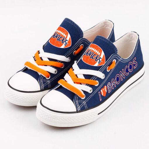Denver Broncos Low Top Canvas Sport Sneakers Shoes For Men Women Fans - Image 8