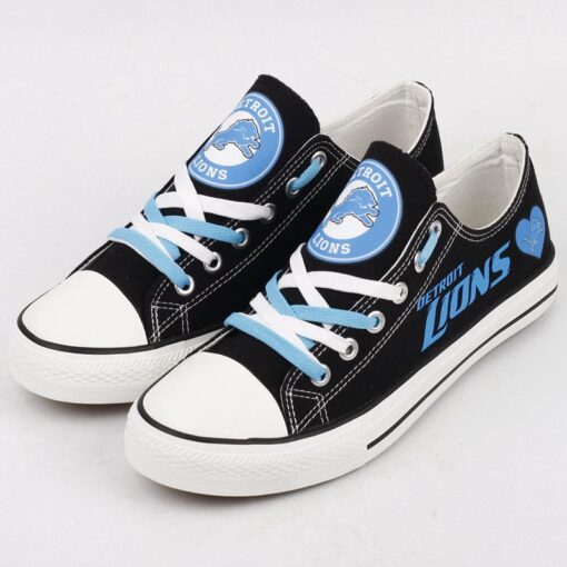 Detroit Lions Low Top Canvas Sport Sneakers Shoes For Men Women Fans - Image 2