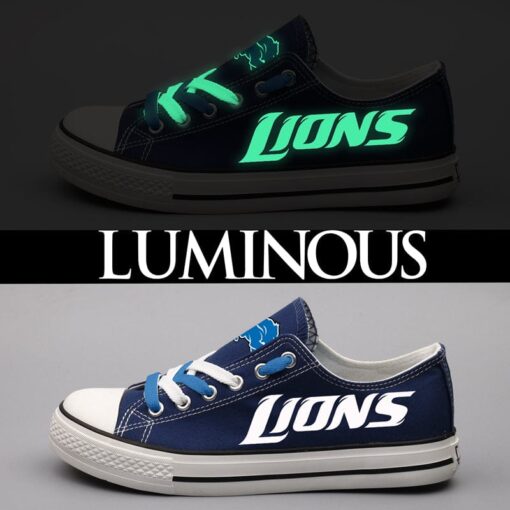 Detroit Lions Low Top Canvas Sport Sneakers Shoes For Men Women Fans - Image 4